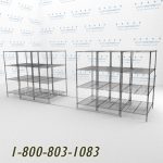 48x30s60001 wire mobile shelving rails racks roll on tracks condense storage space