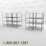 48x36s50001 wire mobile shelving rails racks roll on tracks condense storage space