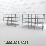48x36s60001 wire mobile shelving rails racks roll on tracks condense storage space