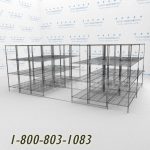 60x2460x24s60001 wire mobile shelving rails racks roll on tracks condense storage space