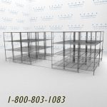 60x3048x30s60001 wire racking rolls on tracks condense storage space mobile wire shelving on rails
