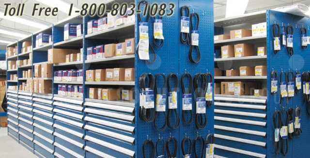 Industrial Parts Cabinet Drawers in Shelving