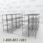 72x2472x24s40001 wire mobile shelving rails racks roll on tracks condense storage space