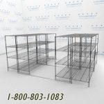 72x3060x30s40001 wire mobile shelving rails racks roll on tracks condense storage space