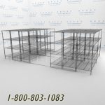 72x3060x30s60001 wire mobile shelving rails racks roll on tracks condense storage space