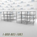 72x36s60001 wire mobile shelving rails racks roll on tracks condense storage space