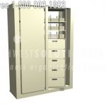 8 high rotary drawer cabinet revolving double sided storage unit