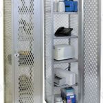 Adjustable shelf metal locker see in view security cage mesh