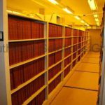 Archival book storage compact high density shelving