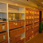 Archival record box storage shelving