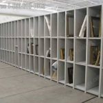 Art storage bins cubby museum collection cabinet shelf compact shelving