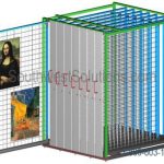 Art storage system free standing pullout panels framed paintings racks