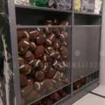 Athletic equipment storage system rack football gloves space saving