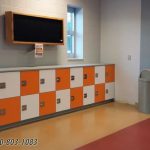 Athletic lockers cubby laundry counter
