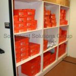 Athletic metal shelving shoe storage