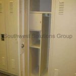 Athletic sports lockers hanging equipment storage