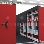 Athletic storage space saver roll down doors secures sports equipment