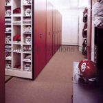 Athletic mobile powered shelving