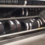 Automated tire storage machine vertical carousel