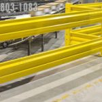Barricade barrier yellow guard rail protection