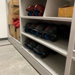 Baseball batting helmet storage