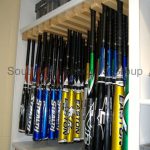 Baseball equipment bat storage shelving softball