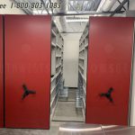 Baseball equipment room high density storage shelving