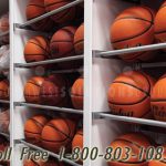 Basketball storage rack athletic equipment cabinet shelving