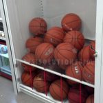 Basketball storage system cabinet