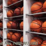 Basketball storage system rack spacesaver