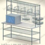 Baskets wire shelving metal work table bench dividers storage