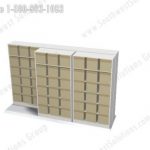Bi parting box storage shelving sliding shelves