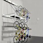Bicycle storage lower rack easy on off electric