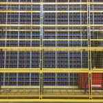 Bin storage high bay warehouse racking system