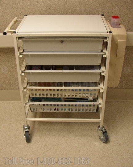 Tilt Bin Medical Supply Cart on Wheels