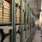 Box storage mobile mechanical wide span shelving activrac spacesaver 7m warehouse storage