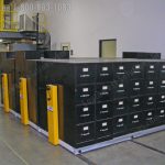 Bulk warehouse file cabinet storage mobile widespan carriages for records