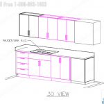 Business office kitchen casework millwork 3d view 54066 fp 1