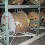 Cable reels on activrac mobilized shelving warehouse storage