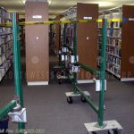 Carpet library shelving movers