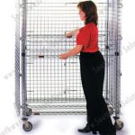 Cart storage wheeled wire cage cart mobile storage shelves