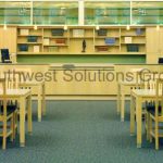 Circulation desk modular millwork casework library furniture