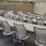 Classroom fixed desks chairs seating auditorium lecture hall