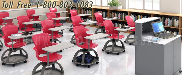 Classroom Desk Wheels Rolling Student School Furniture Shelf Swivel Seating