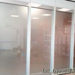 Clear to frost operable glass walls