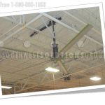 Commercial overhead warehouse fan reduce cooling costs