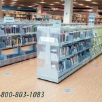 Community cantilever library book shelving