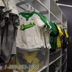 Compact high density sports gear uniform shelves