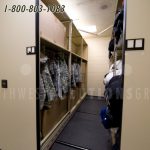 Compacting shelving storing hanging garments uniforms seattle kent spokane