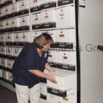 Condense record box shelving file storage
